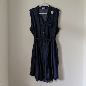 Denim Blue Midi Sleeveless Dress